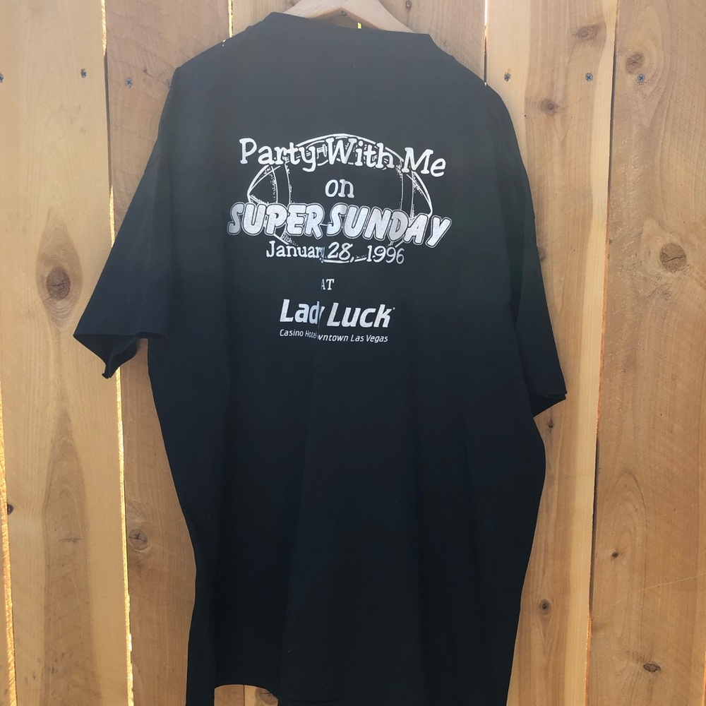 1996 Super Bowl XXX Lady Luck Casino Party With Me Shirt XL - Picture 4 of 7